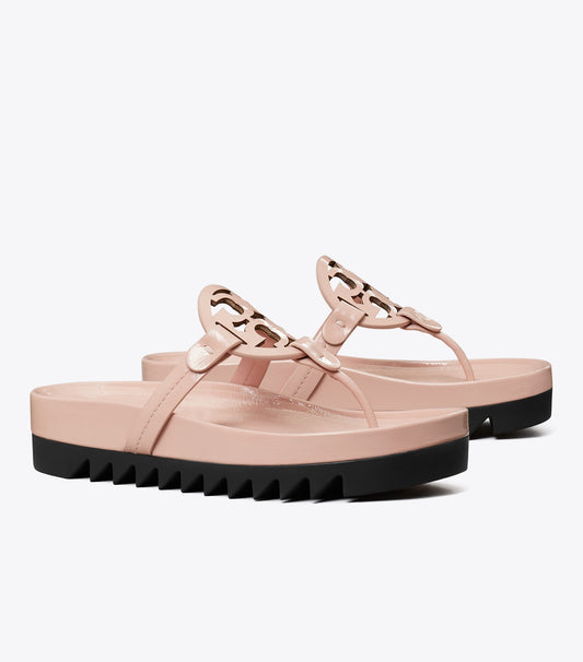 Tory Burch Miller Cloud Lug Sandal - Pink Brick / Perfect Black