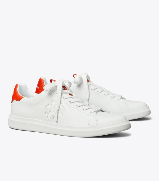 Tory Burch Howell Court Sneaker - White / Desert Flower Orange