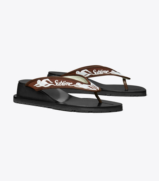 Tory Burch Sublime Wedge Flip-Flop - Sublime Swimmer / Spiced Mocha / White
