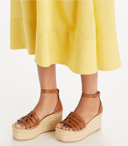 Tory Burch Ines Platform Espadrille Wedge - Spark Gold