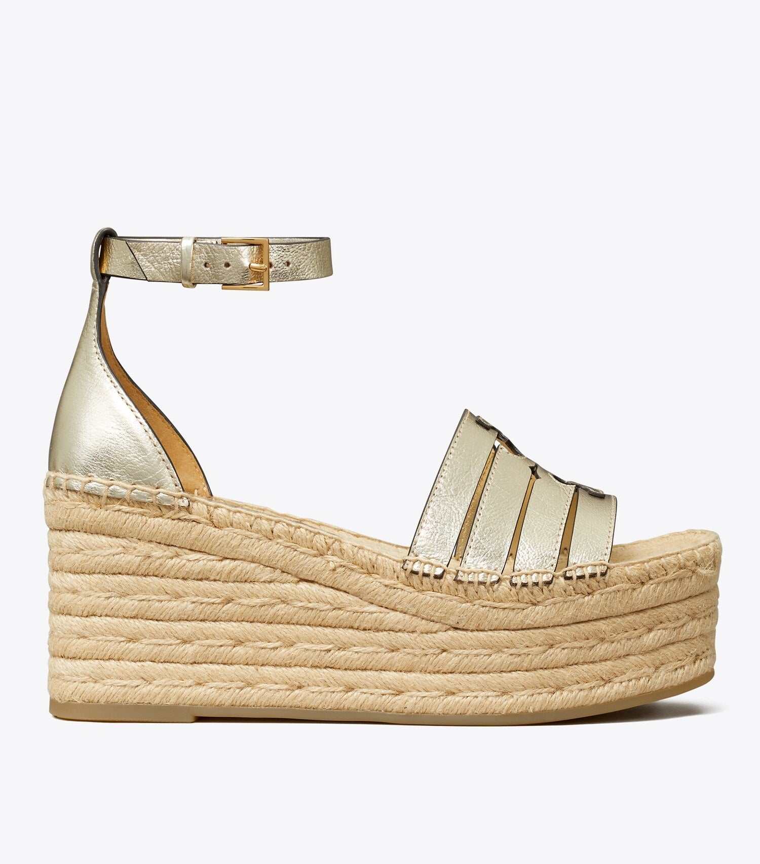 Tory Burch Ines Platform Espadrille Wedge - Spark Gold