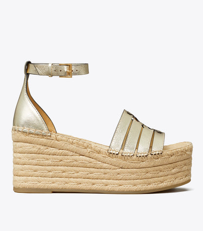 Tory Burch Ines Platform Espadrille Wedge - Spark Gold
