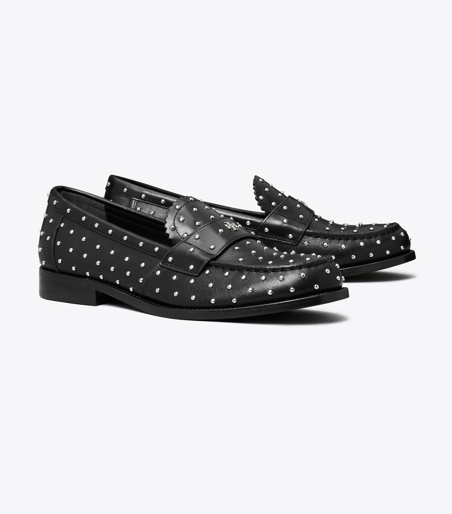 Tory Burch Studded Classic Loafer - Perfect Black / Silver