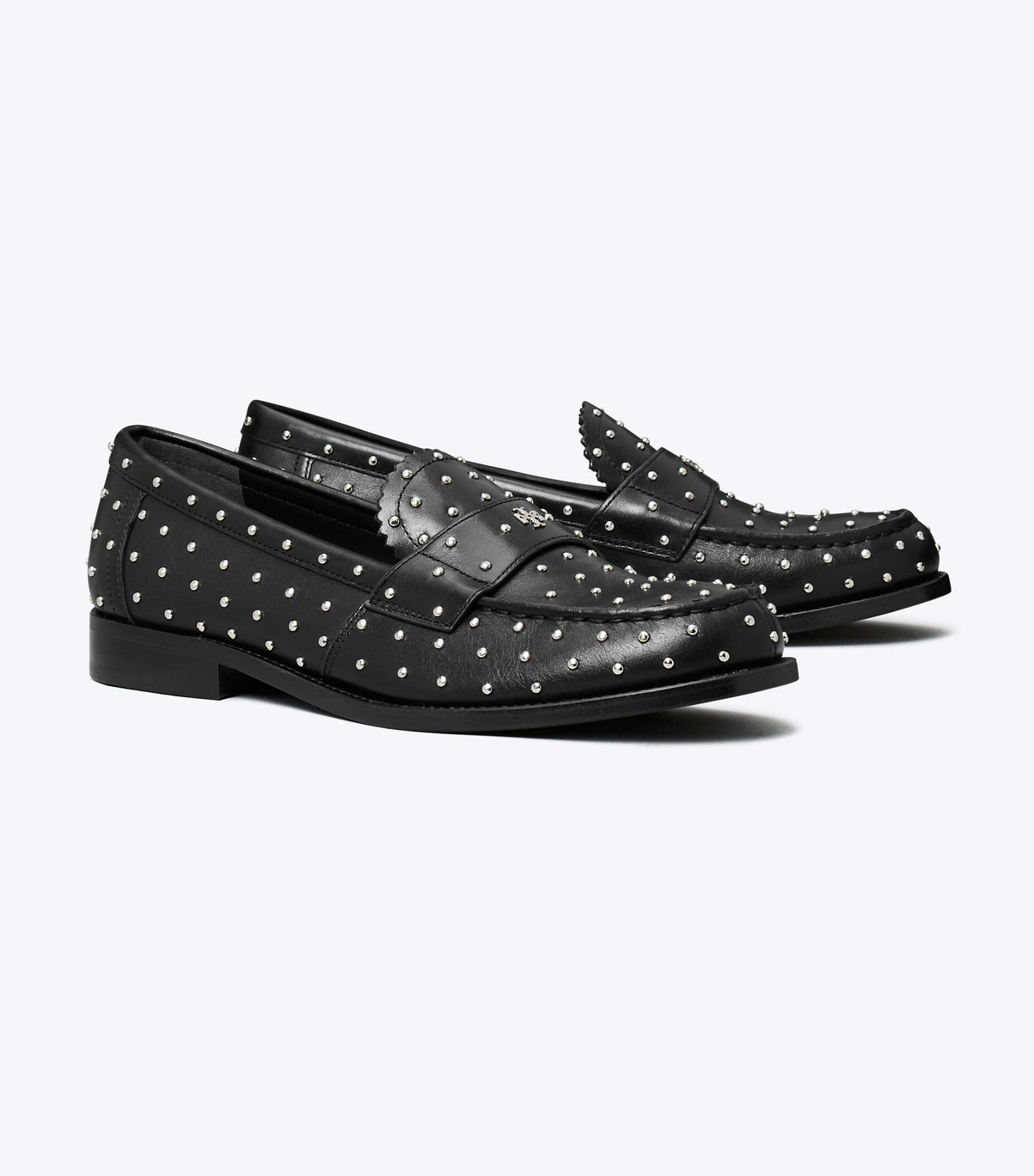 Tory Burch Studded Classic Loafer - Perfect Black / Silver