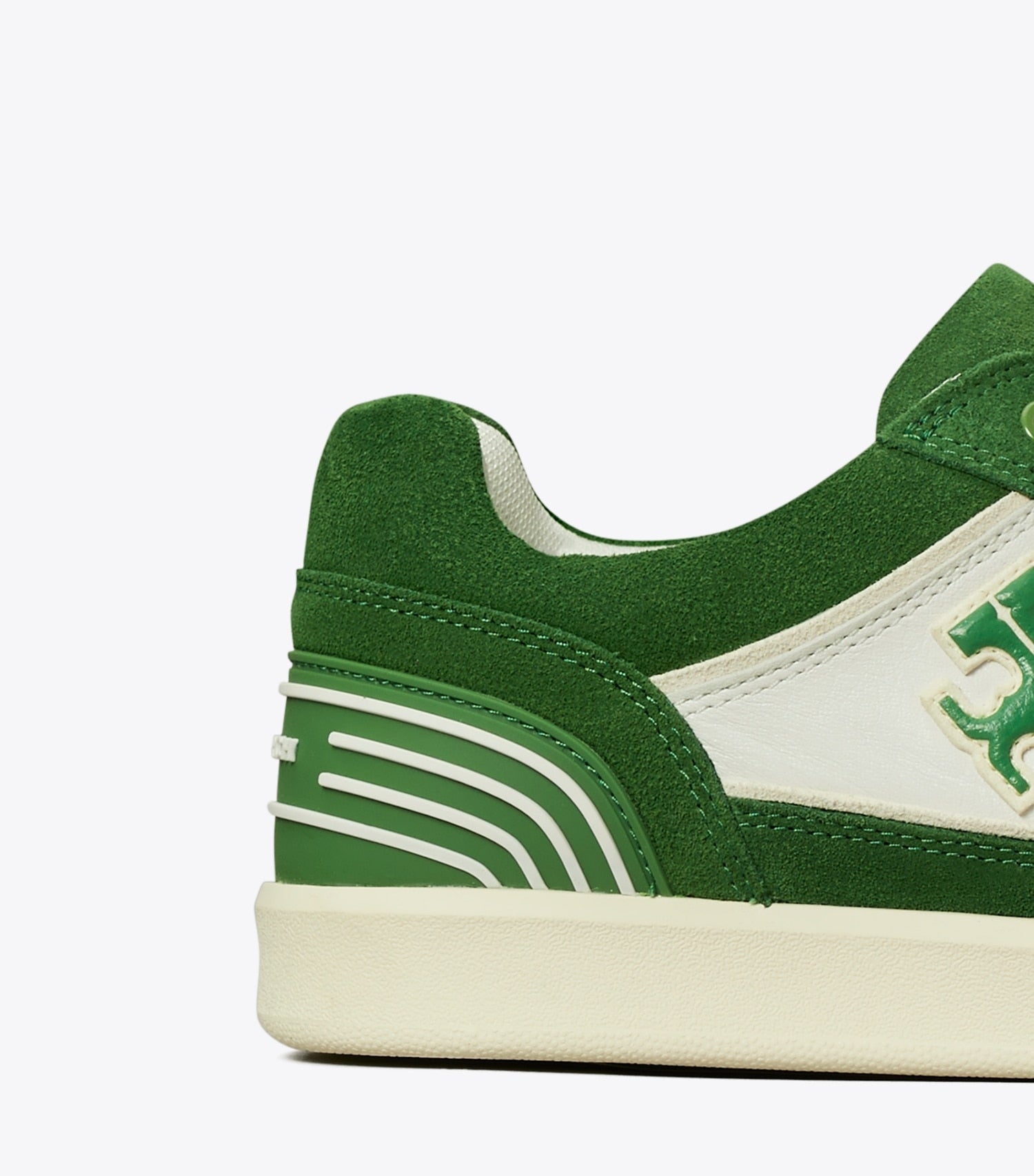 Tory Burch Clover Court Sneaker - White / Mossy Green / Mossy Green