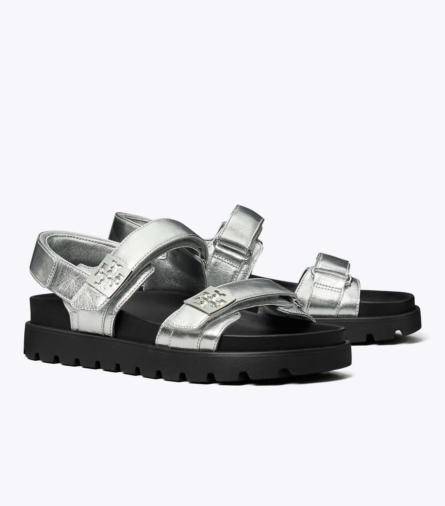 Tory Burch Mellow Sport Sandal - Silver / Perfect Black / Silver