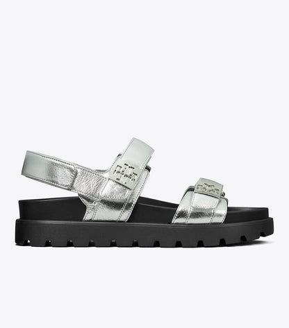 Tory Burch Mellow Sport Sandal - Silver / Perfect Black / Silver
