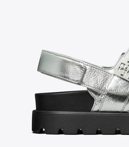 Tory Burch Mellow Sport Sandal - Silver / Perfect Black / Silver
