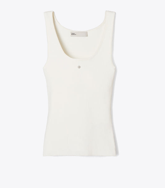 Tory Burch Viscose Knit Tank Top - New Ivory