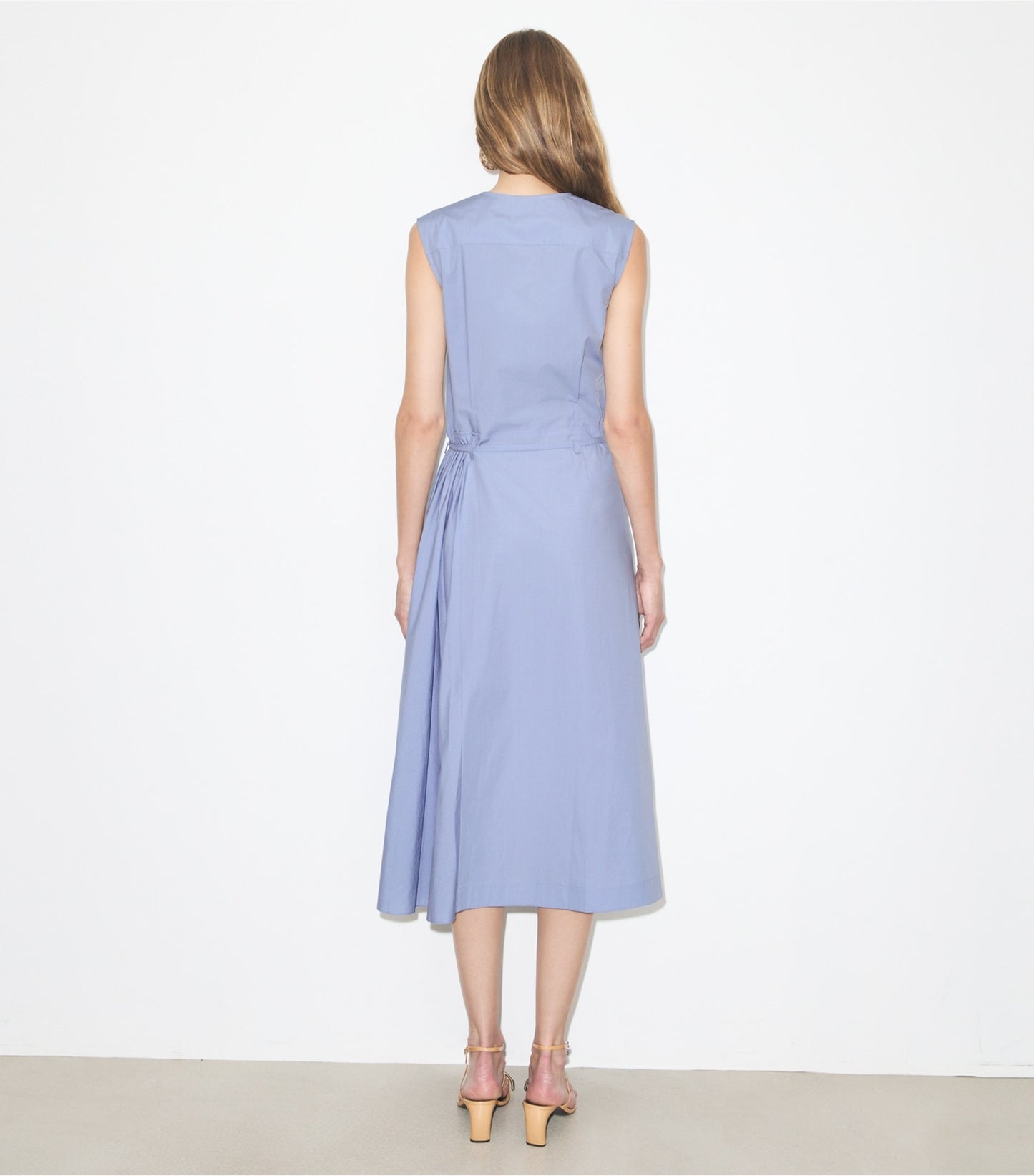Tory Burch Pleated Cotton Wrap Dress - Pale Blue