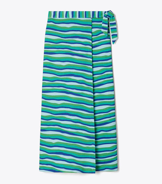 Tory Burch Knit Wrap Skirt - Blue Stripe