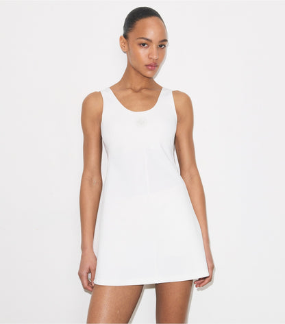 Tory Burch Embossed Logo Tennis Dress - Snow White