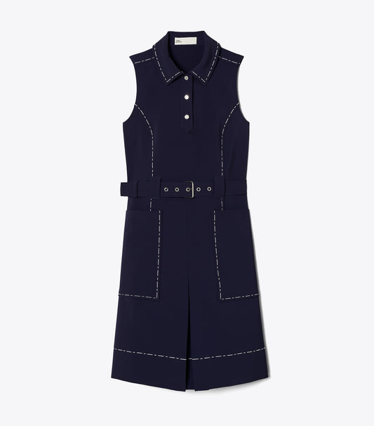 Tory Burch Pick Stitch Stretch Golf Dress - Deep Navy