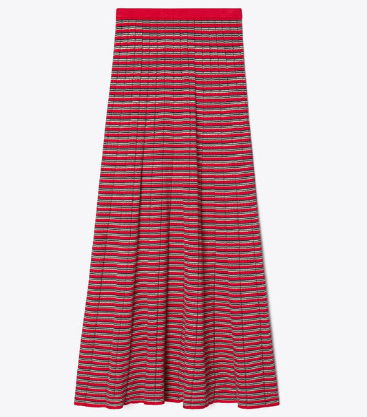 Tory Burch Multi-Stripe Skirt - Red / Navy / Ivory