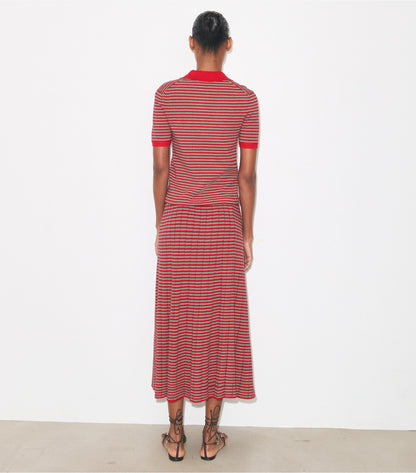 Tory Burch Multi-Stripe Skirt - Red / Navy / Ivory