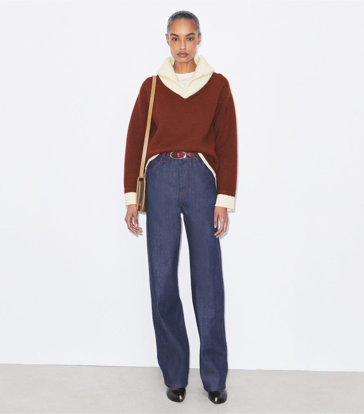 Tory Burch Straight Leg Jean - Raw/Unwashed
