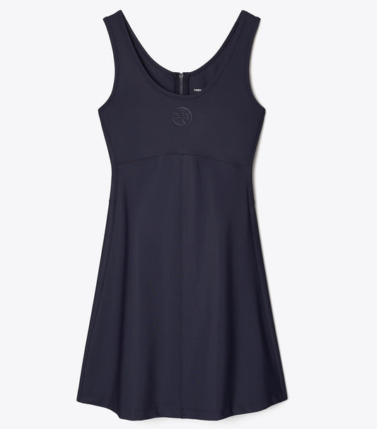 Tory Burch Embossed Logo Tennis Dress - Medium Navy