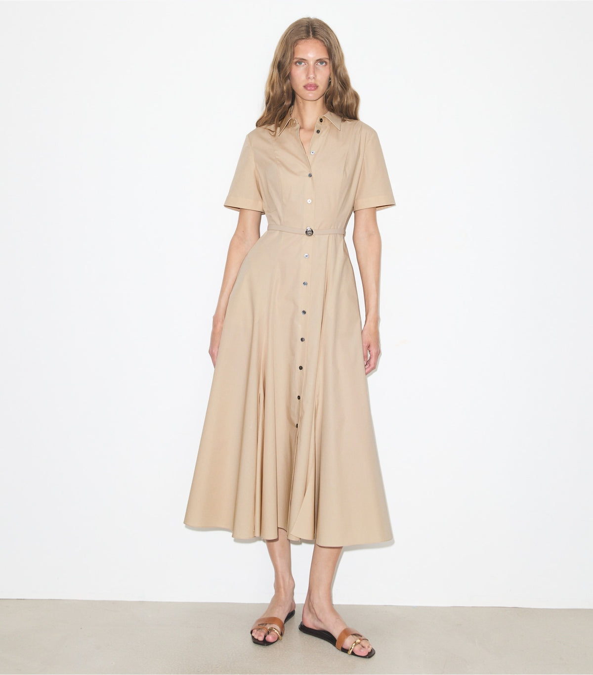 Tory Burch Cotton Shirtdress - Pale Sand