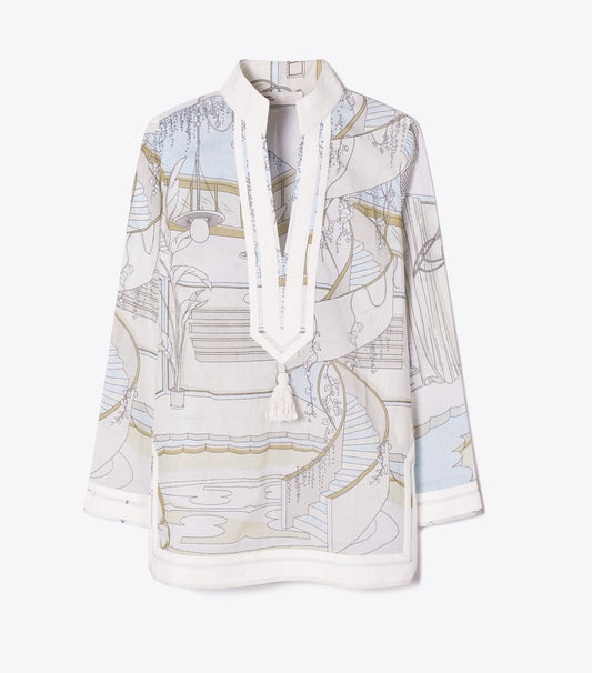 Tory Burch Printed Tory Tunic - The Pool Beige