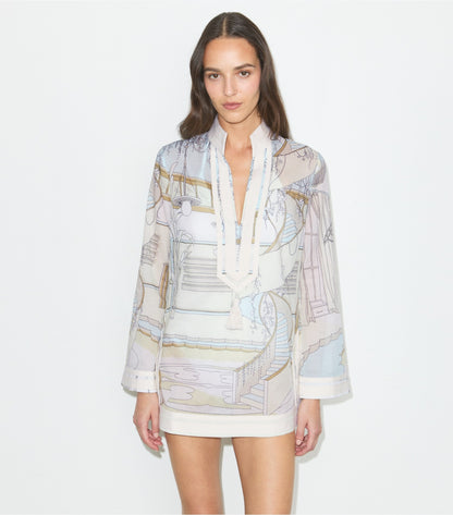 Tory Burch Printed Tory Tunic - The Pool Beige