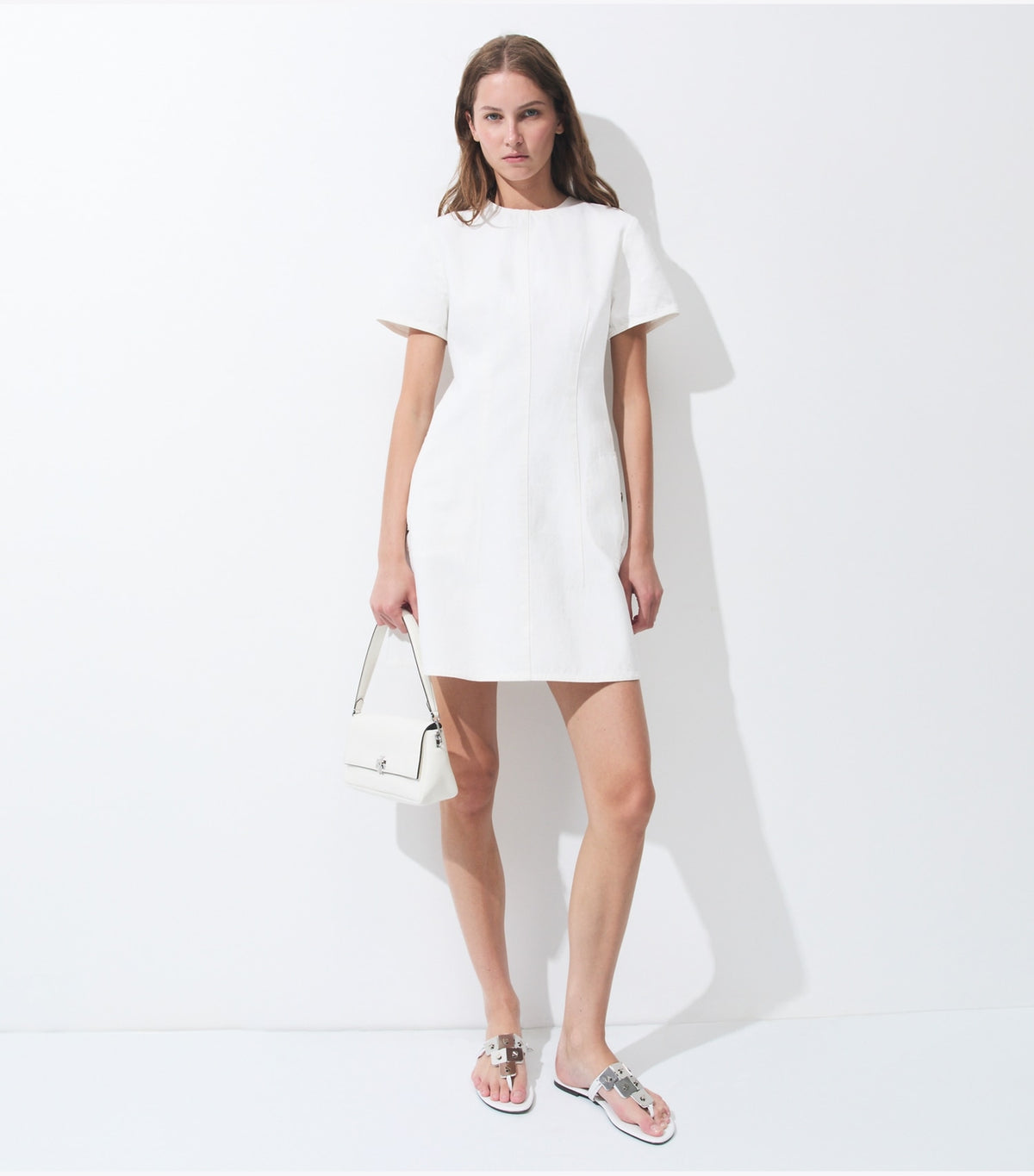 Tory Burch Denim Mini Dress - White