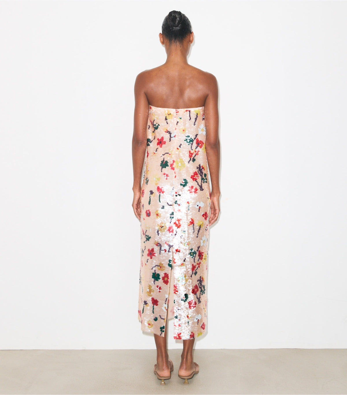 Tory Burch Strapless Sequin Dress - Pink Floral