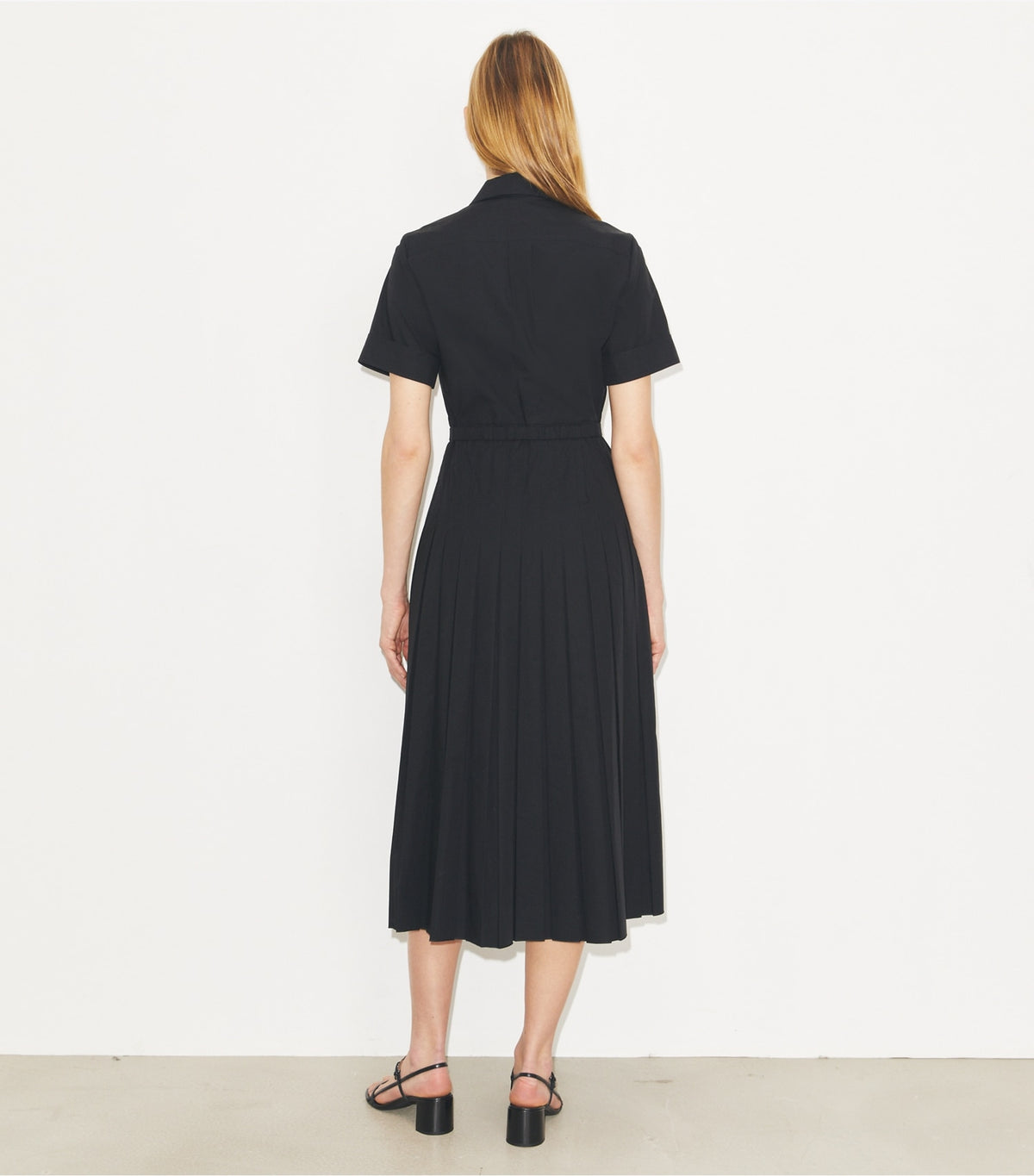Tory Burch Pleated Poplin Shirtdress - Black