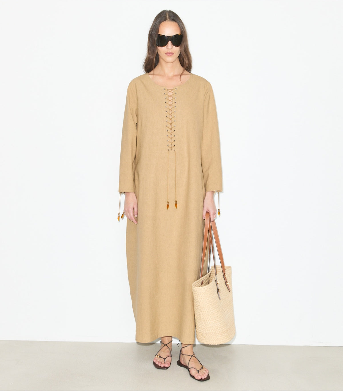 Tory Burch Linen Caftan - Sand