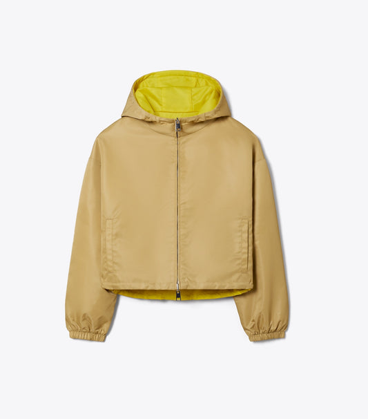 Tory Burch Reversible Cropped Nylon Jacket - Green / Lemon