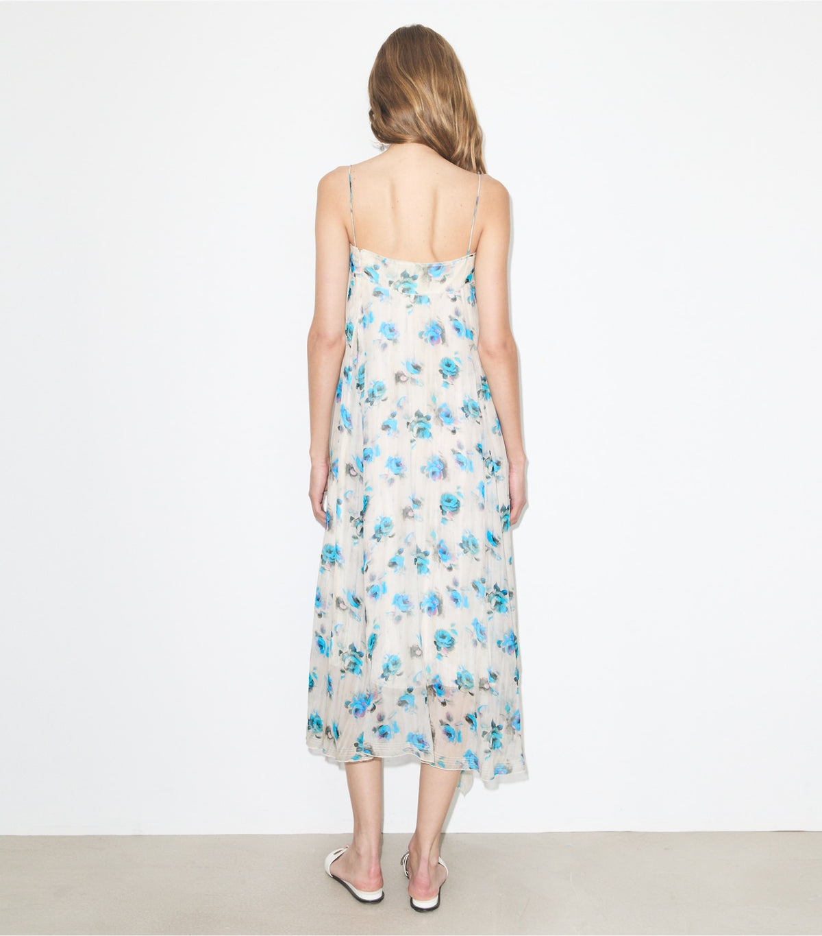 Tory Burch Printed Silk Dress - Blue Roses