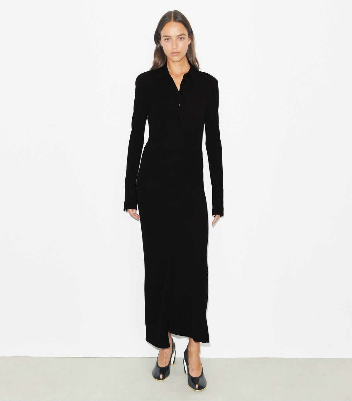 Tory Burch Jersey Shirtdress - Black