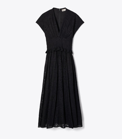 Tory Burch Eyelet Cotton Dress - Black
