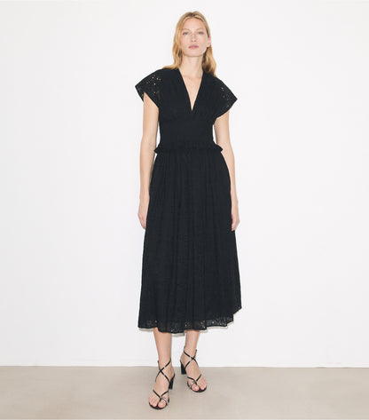 Tory Burch Eyelet Cotton Dress - Black