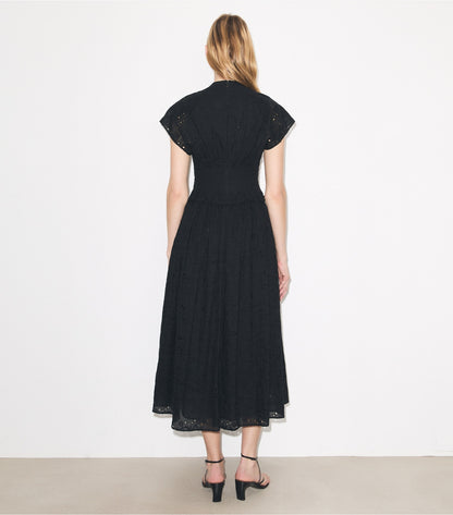 Tory Burch Eyelet Cotton Dress - Black