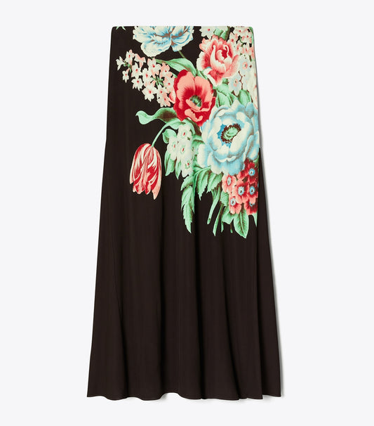 Tory Burch Printed Jersey Skirt - Brown Floral