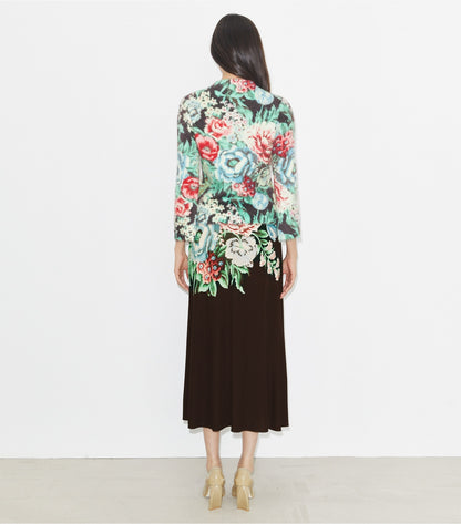 Tory Burch Printed Jersey Skirt - Brown Floral