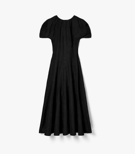 Tory Burch Balloon Sleeve Linen Dress - Black