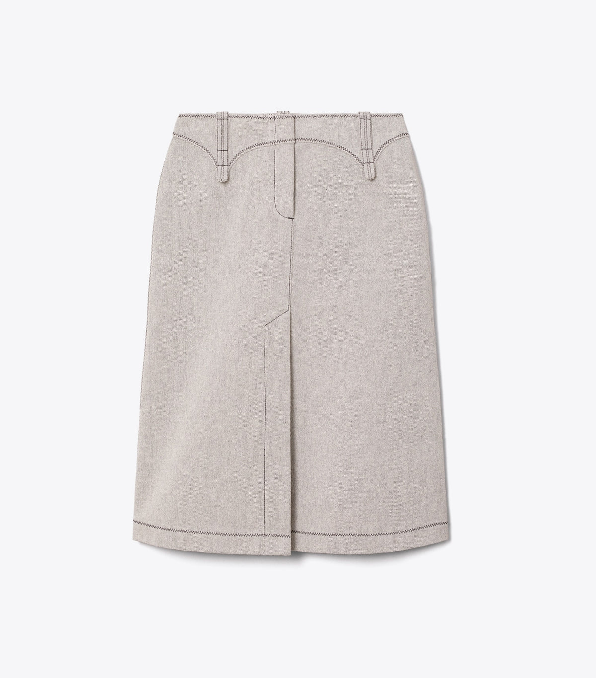 Tory Burch Cotton Canvas Skirt - Black / Ivory
