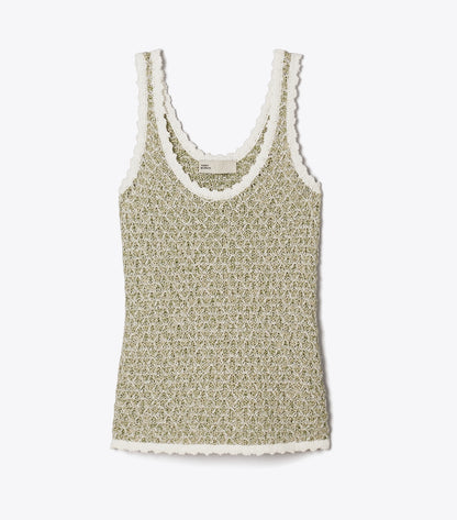 Tory Burch Knit Tank Top - Green / White