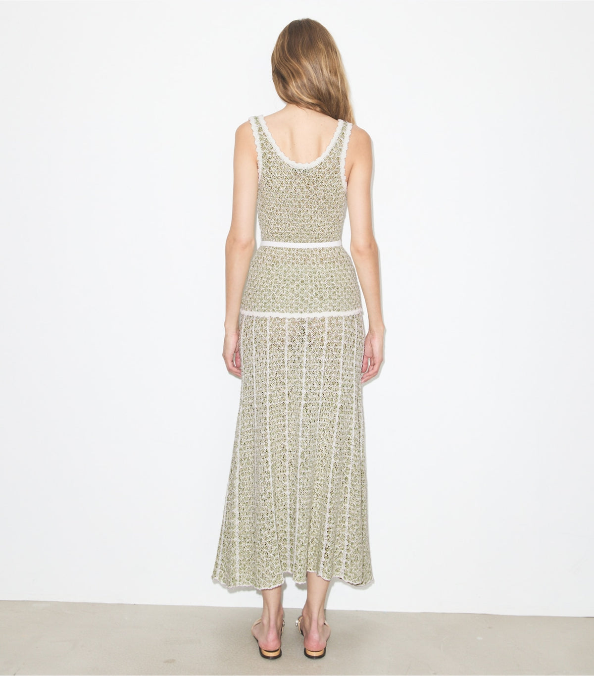 Tory Burch Knit Tank Top - Green / White