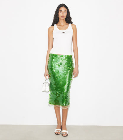 Tory Burch Sequined Skirt - Bright Green