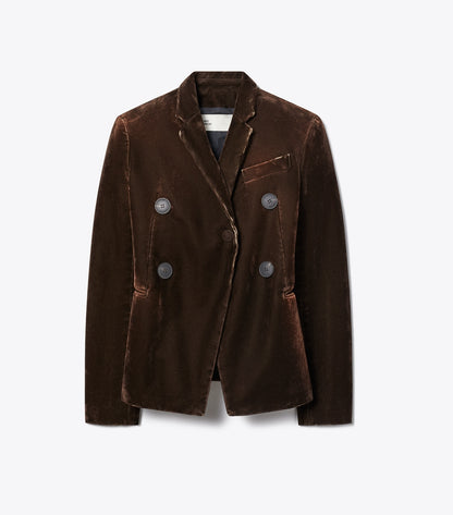 Tory Burch Denim Blazer - Dark Brown