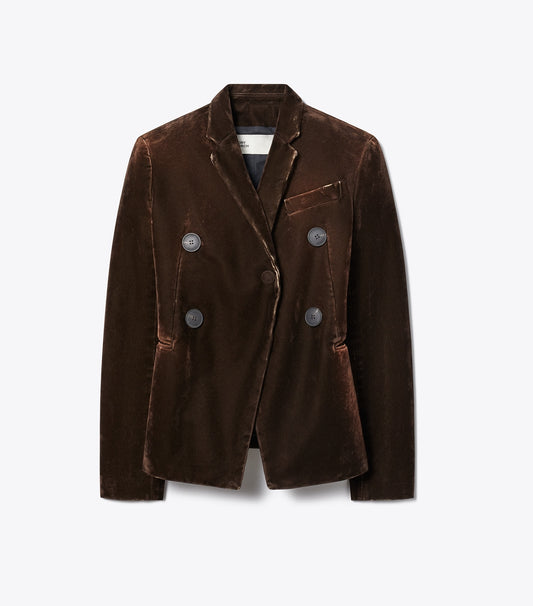 Tory Burch Denim Blazer - Dark Brown