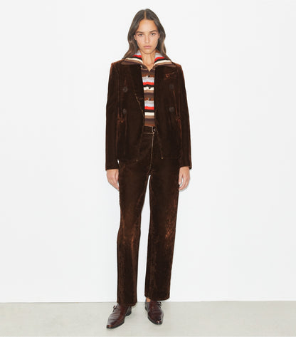 Tory Burch Denim Blazer - Dark Brown