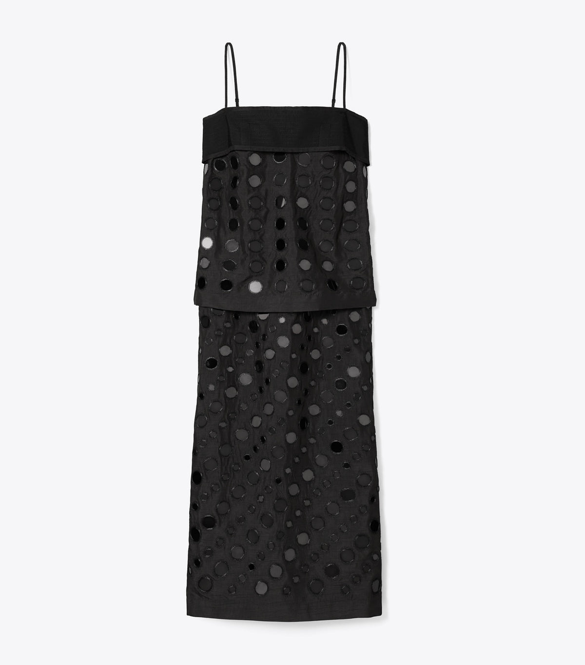 Tory Burch Layered Hand-Done Mirrorwork Dress - Black