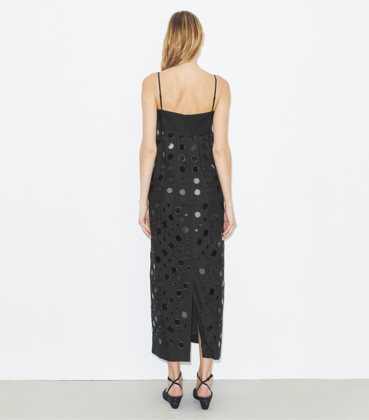 Tory Burch Layered Hand-Done Mirrorwork Dress - Black