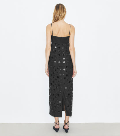 Tory Burch Layered Hand-Done Mirrorwork Dress - Black