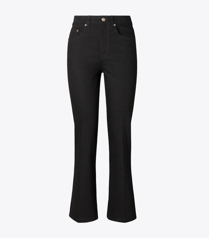 Tory Burch Cropped Flare Jean - Black
