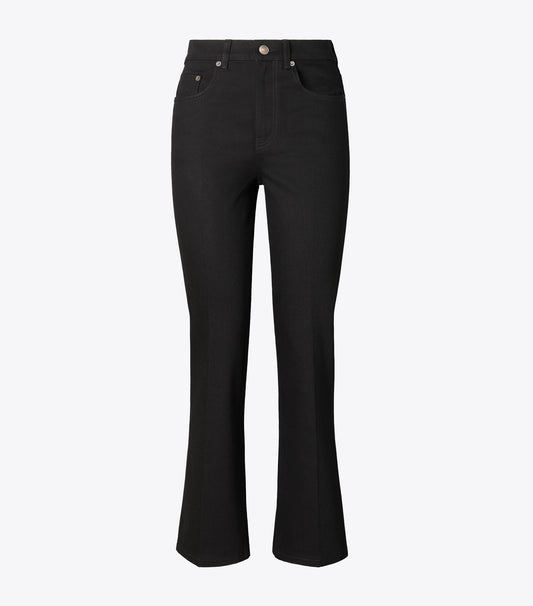 Tory Burch Cropped Flare Jean - Black