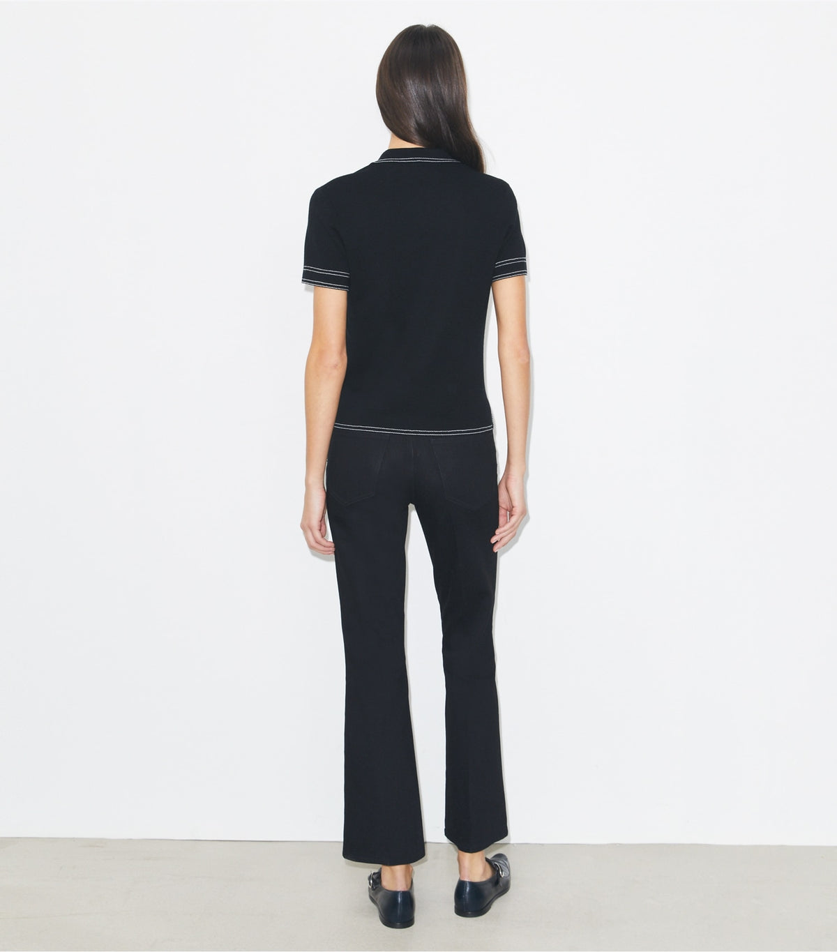 Tory Burch Cropped Flare Jean - Black